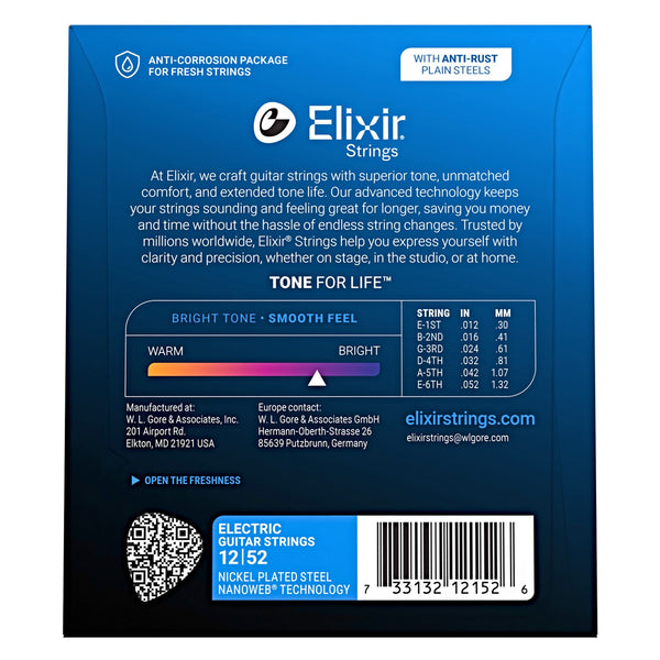 Elixir Nickel-Plated Steel Electric Guitar Strings with NANOWEB Technology