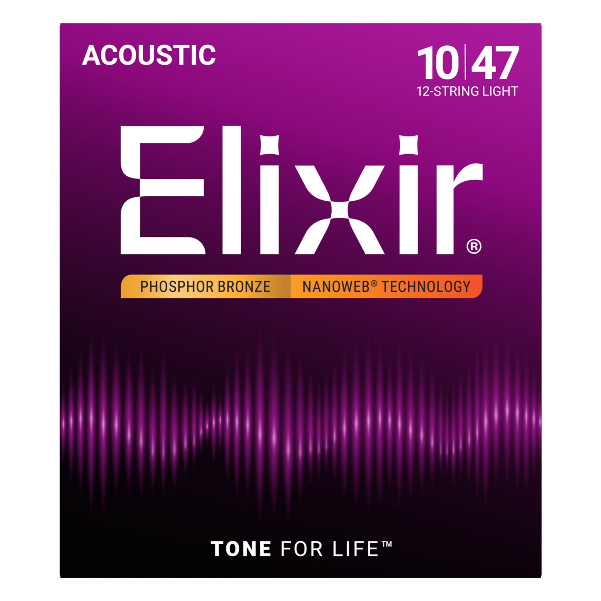 Elixir Phosphor Bronze Acoustic Guitar Strings with NANOWEB Technology