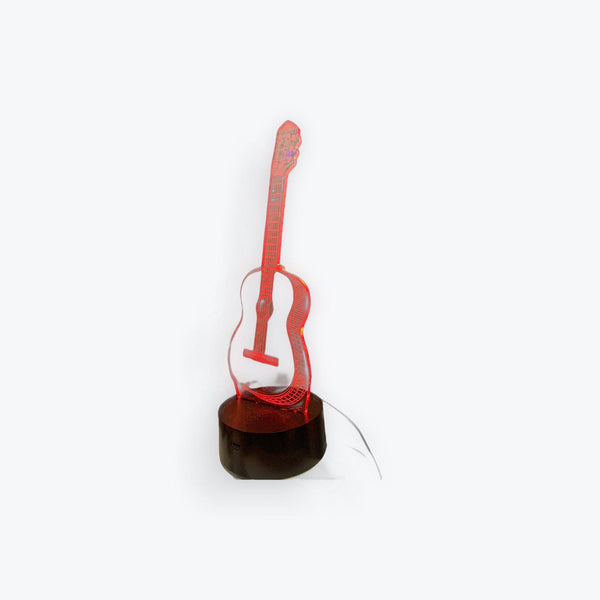 3D Night Light Guitar Illusion Lamp with Remote Control & 16 Colors - El Cajon Guitars and Music