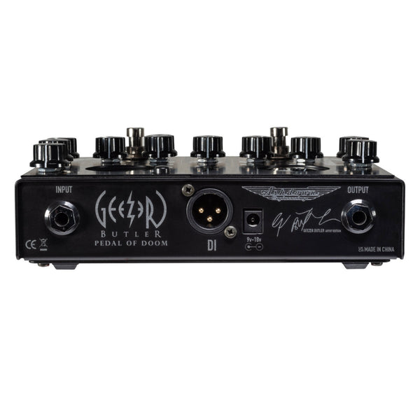 Geezer Butler Pedal of Doom guitar effects pedal on a white background