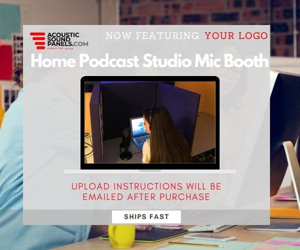 Home Podcast Studio Mic Booth - 2' x 6' (3pc Desktop Version)