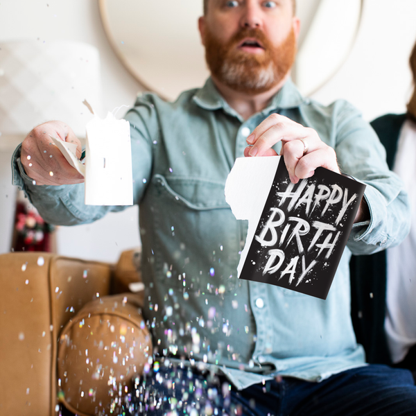 Endless Screamer Birthday Card with Glitter