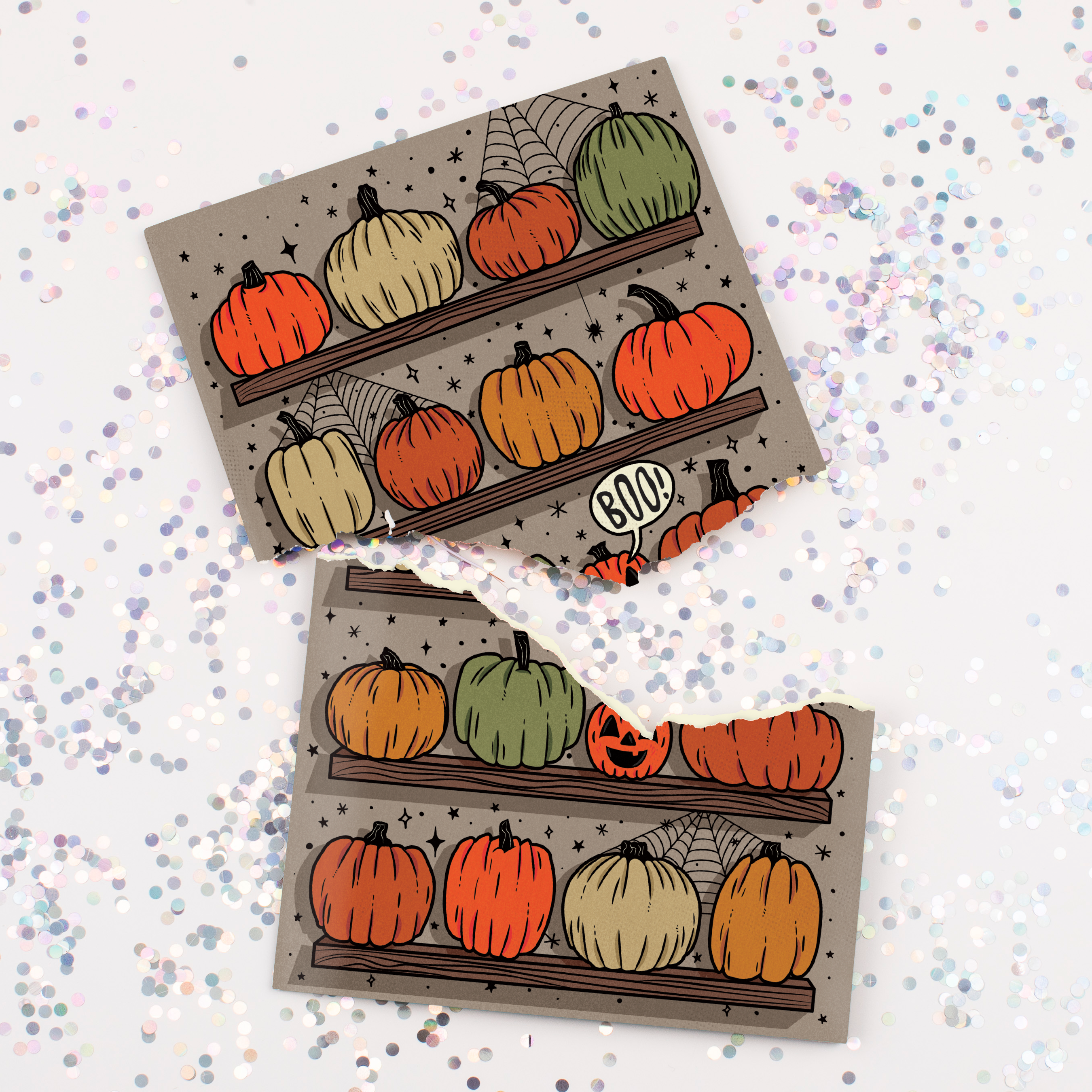 Endless Halloween Scream Card with Glitter