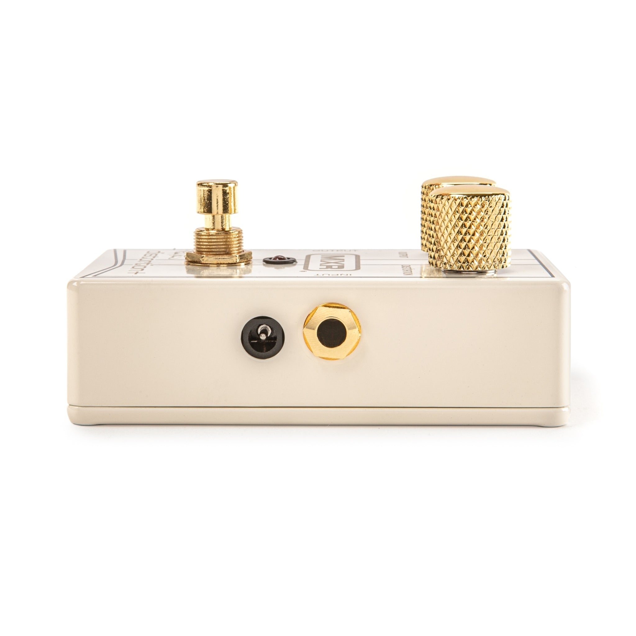 MXR Randy Rhoads Distortion+ Concorde Special Edition guitar pedal in white with gold accents
Limited edition MXR Distortion Plus Concorde pedal with vintage pinstripe design
Close-up of MXR Randy Rhoads Distortion+ Concorde Special Edition knobs and circuit area
Guitarist using MXR Randy Rhoads Distortion+ Concorde Special Edition on a pedalboard
Collector view of MXR Randy Rhoads Concorde pedal with booklet and certificate
MXR Distortion Plus Concorde Special Edition on pedalboard with other effects