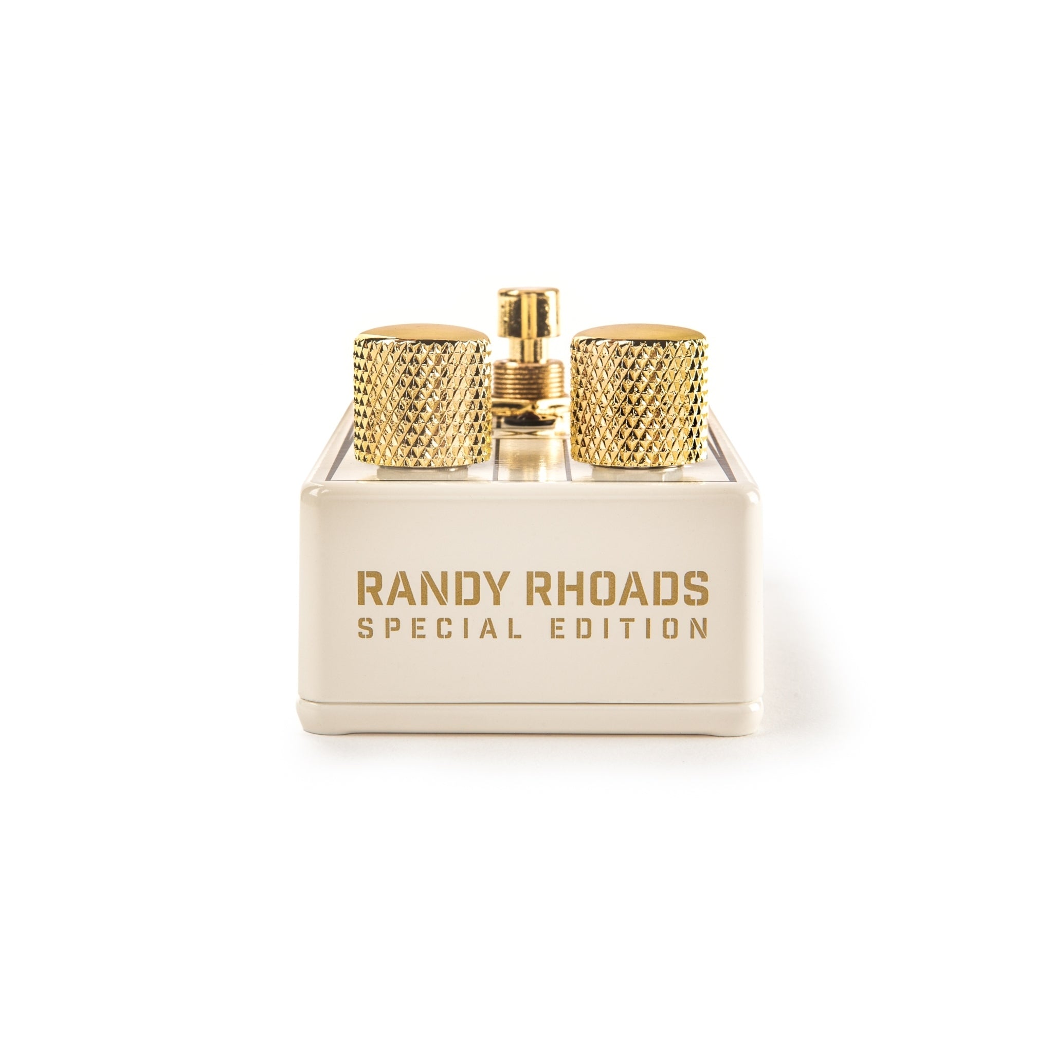 MXR Randy Rhoads Distortion+ Concorde Special Edition guitar pedal in white with gold accents
Limited edition MXR Distortion Plus Concorde pedal with vintage pinstripe design
Close-up of MXR Randy Rhoads Distortion+ Concorde Special Edition knobs and circuit area
Guitarist using MXR Randy Rhoads Distortion+ Concorde Special Edition on a pedalboard
Collector view of MXR Randy Rhoads Concorde pedal with booklet and certificate
MXR Distortion Plus Concorde Special Edition on pedalboard with other effects