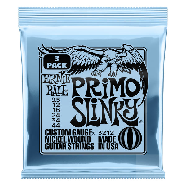 Ernie Ball  Primo Slinky Nickel Wound Electric Guitar Strings 9.5-44 - 3 Pack