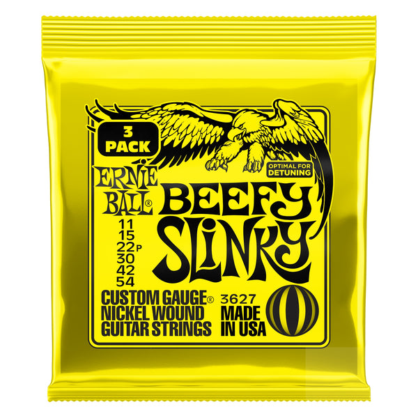 Ernie Ball Beefy Slinky Electric Nickel Wound Guitar Strings 11-54 - 3-Pack