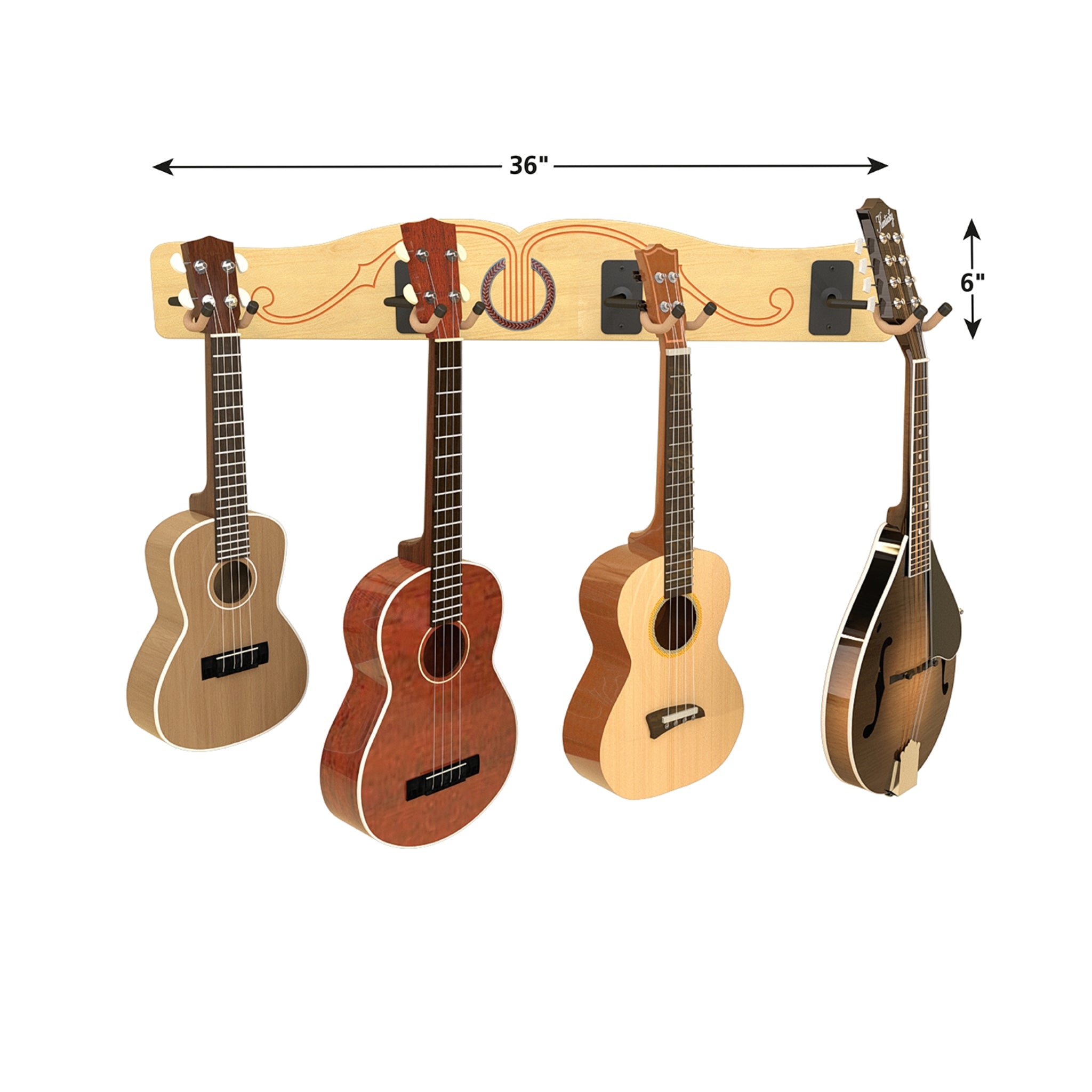 The Pro-File™ Wall-Mounted Ukulele & Mandolin Hanger