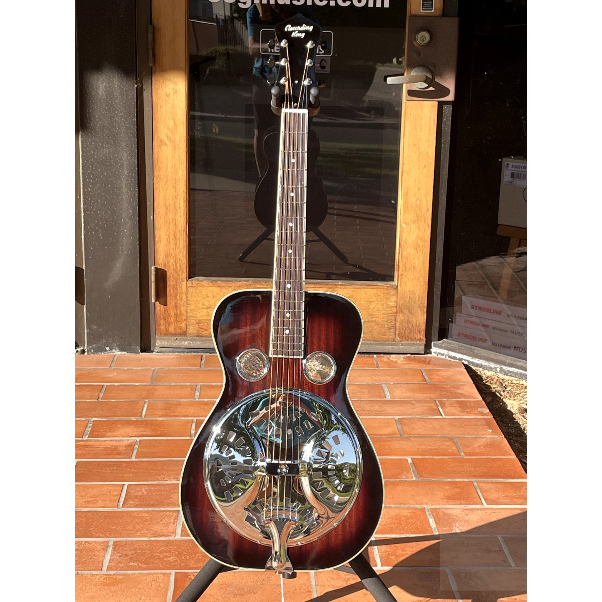 Recording King RR-36-VS Maxwell Series Round Neck Resonator Guitar Vintage Sunburst