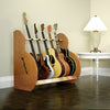 The Session™ Deluxe 5 Guitar Stand in Red Oak