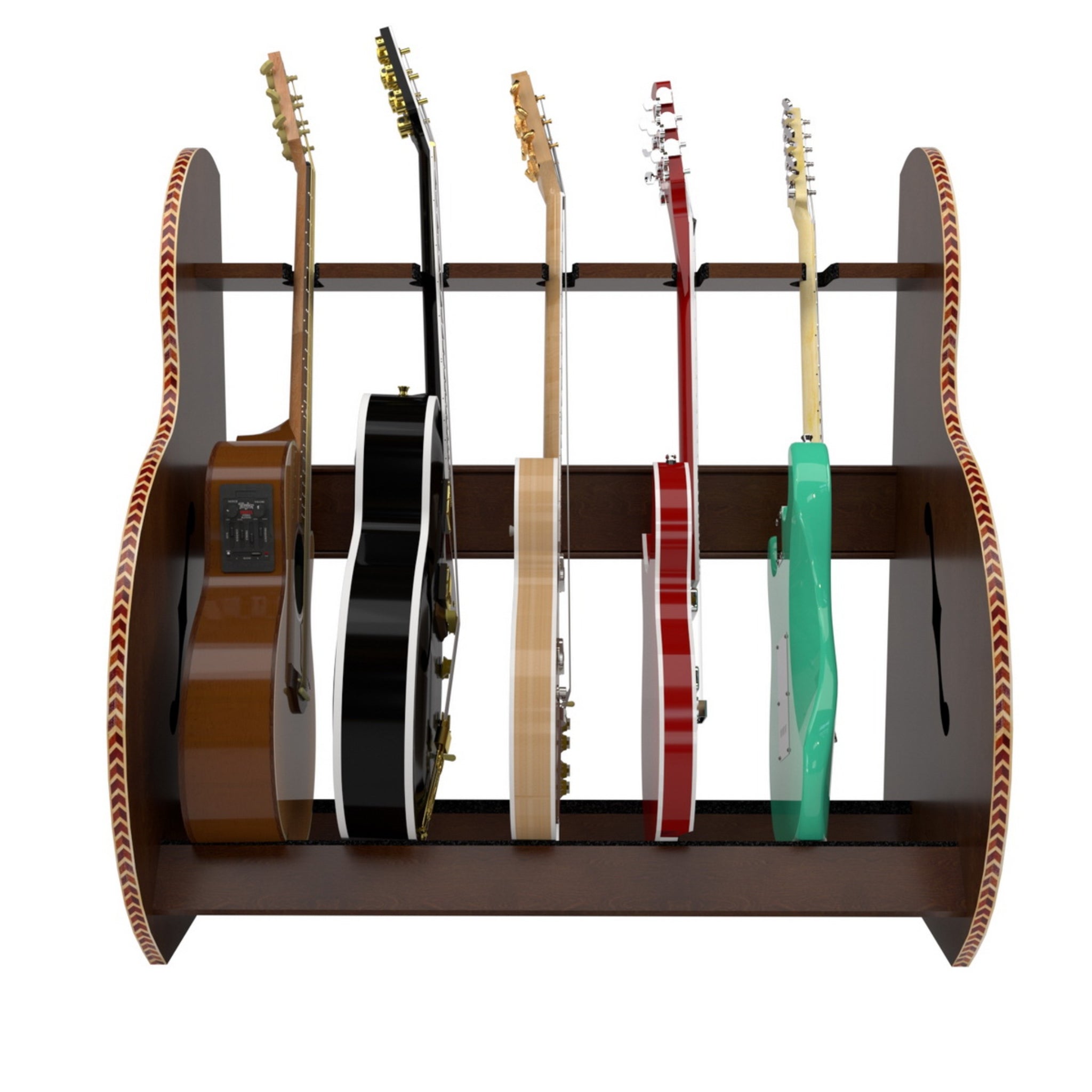 The Session™ Deluxe 5 Guitar Stand in Walnut