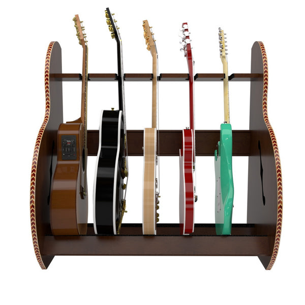 The Session™ Deluxe 5 Guitar Stand in Walnut