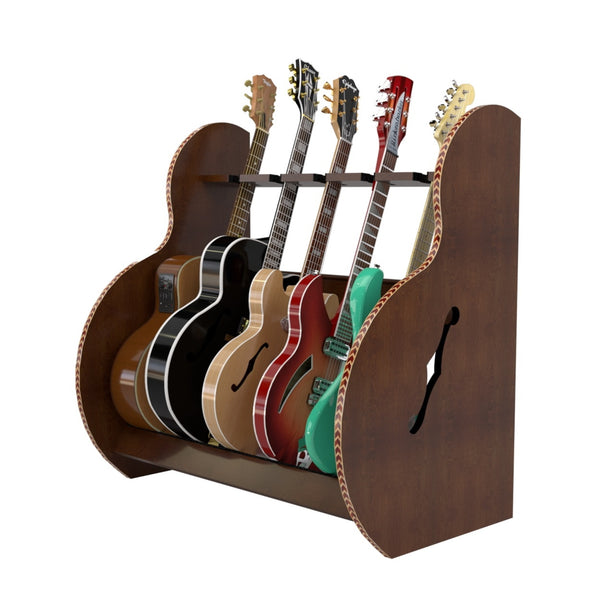 The Session™ Deluxe 5 Guitar Stand in Walnut