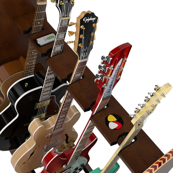 The Session™ Deluxe 5 Guitar Stand in Walnut