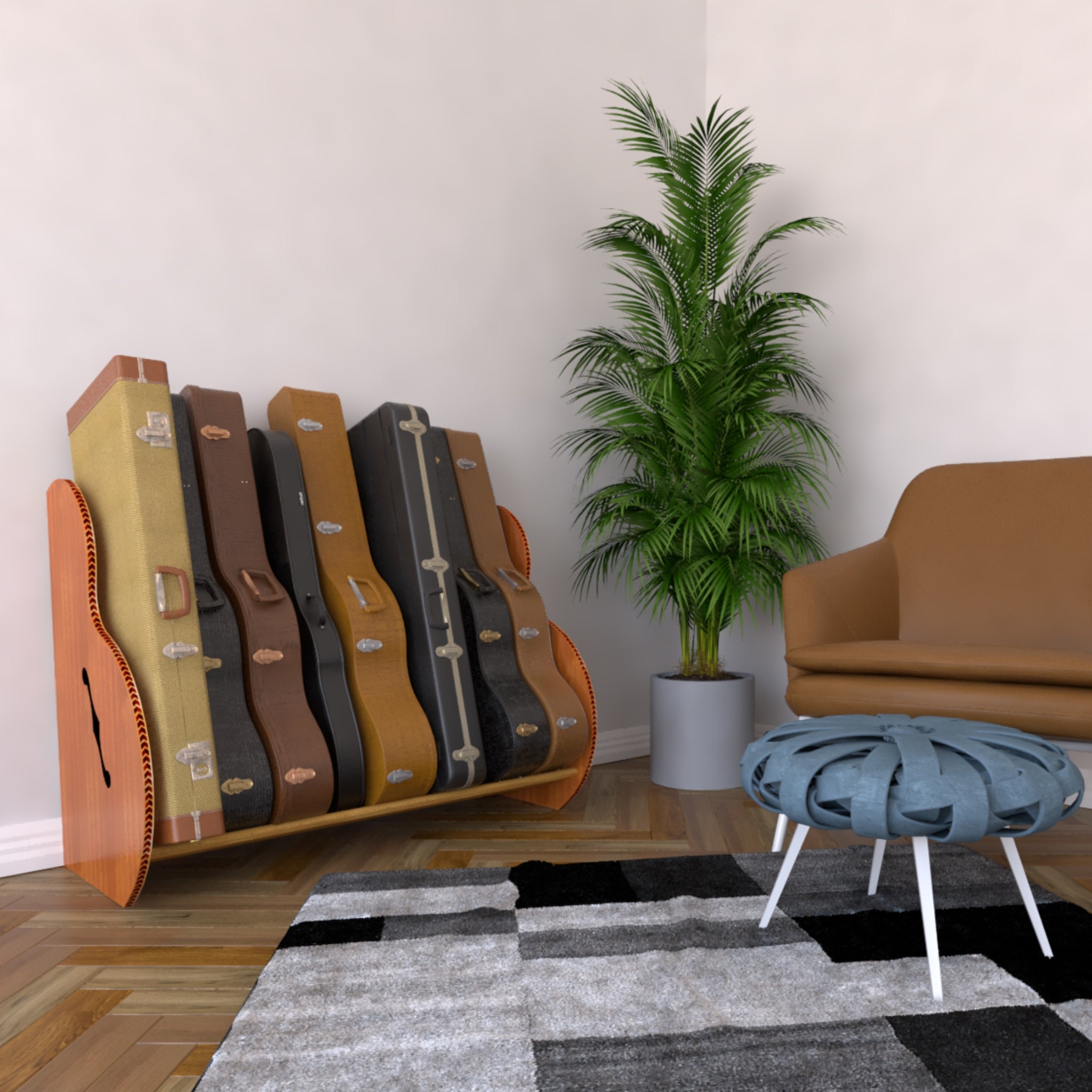 The Studio™ Deluxe Guitar Case Rack | Mahogany, Grande