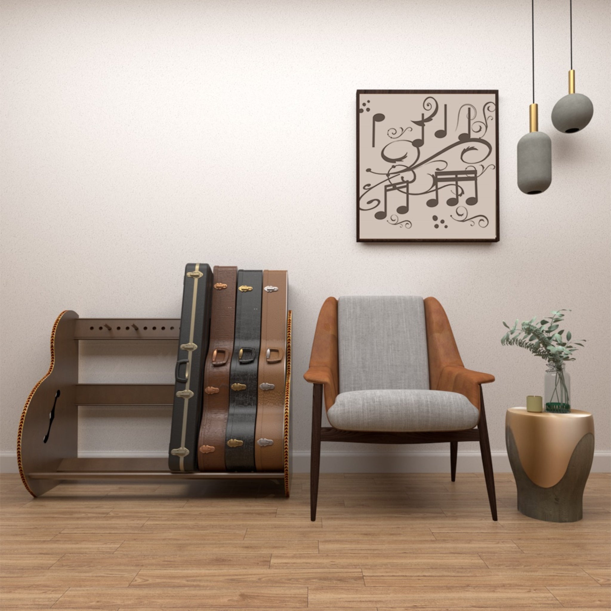 The Studio™ Deluxe Guitar Case Rack | Walnut, Grande