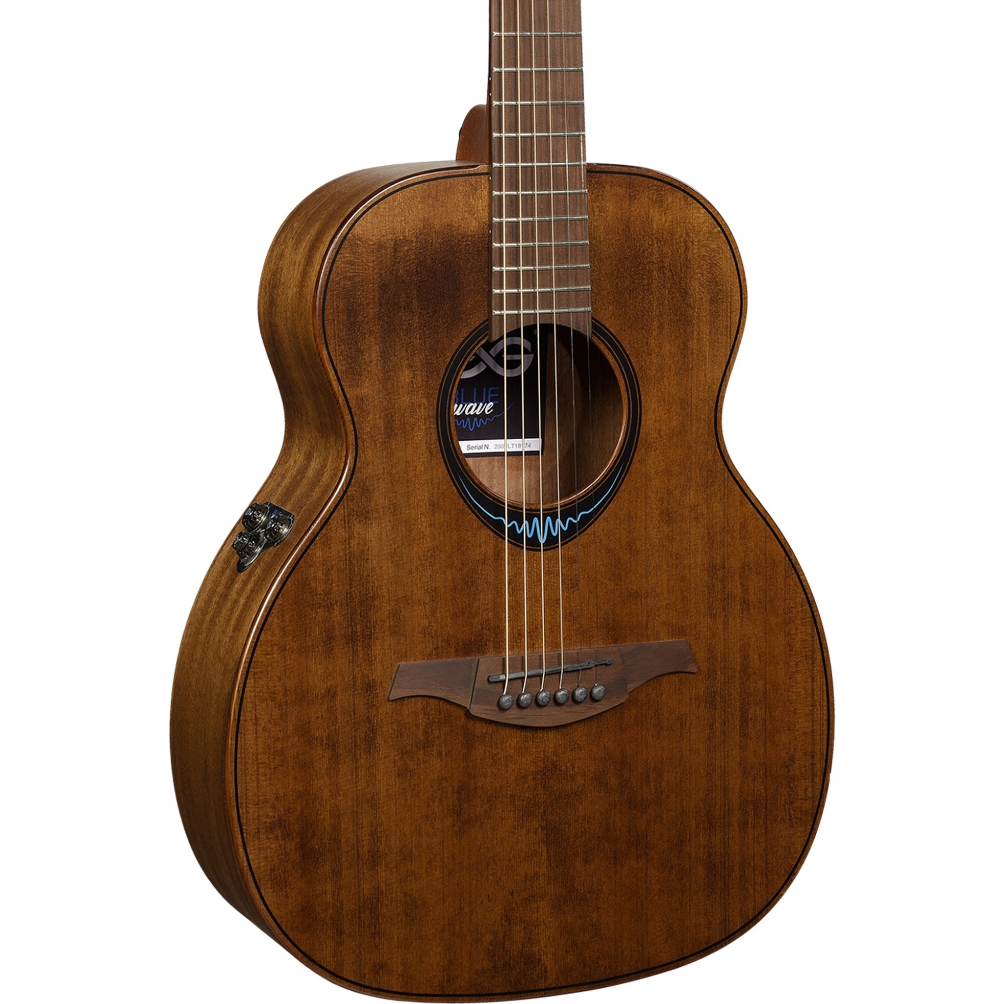 Lag BlueWave Travel Vintage Brown Satin Smart Guitar