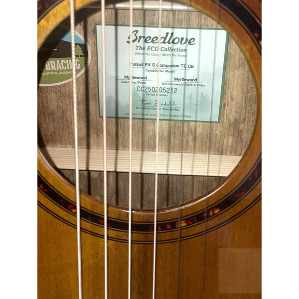 Breedlove B - STOCK Special Pursuit Exotic S Companion Tiger's Eye CE Myrtlewood - Myrtlewood - El Cajon Guitars and Music