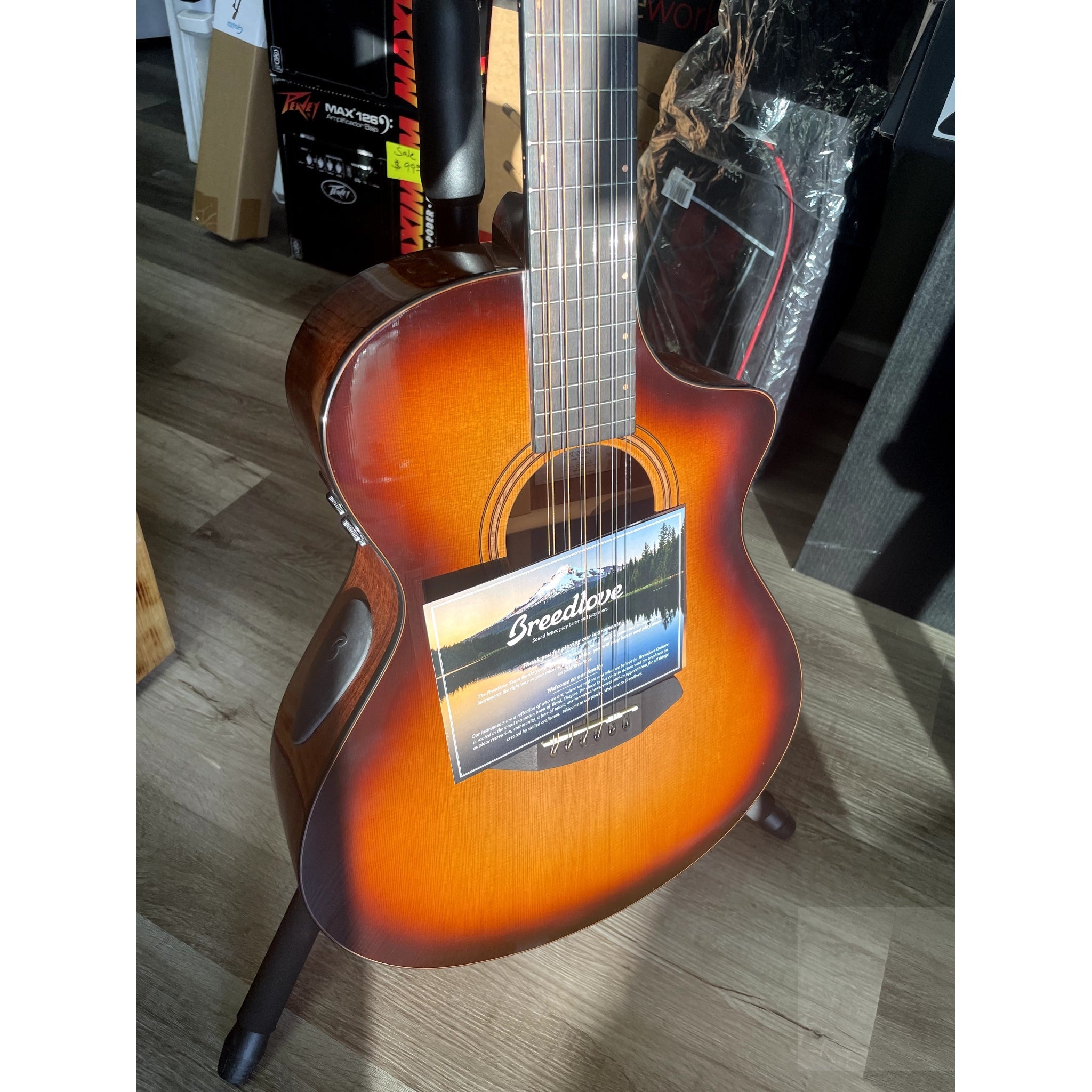 Breedlove Solo Pro Concert Edgeburst 12 String CE Red Cedar - African Mahogany - El Cajon Guitars and Music