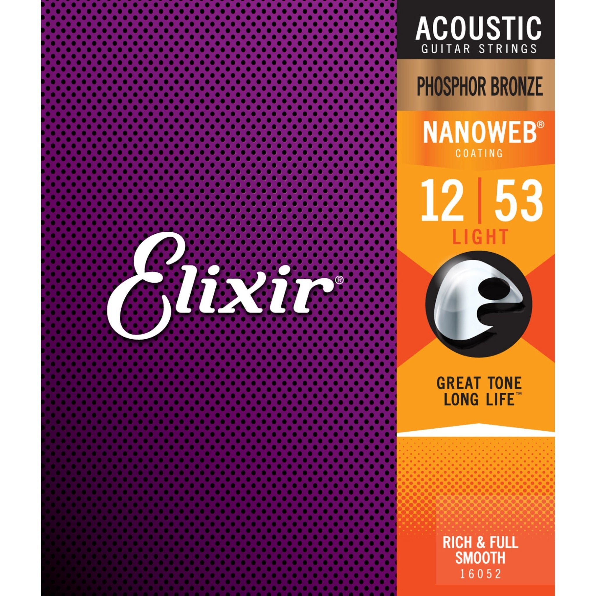 Elixir Strings 12 - 53 Nanoweb Phosphor Bronze Light Gauge Acoustic Strings - El Cajon Guitars and Music