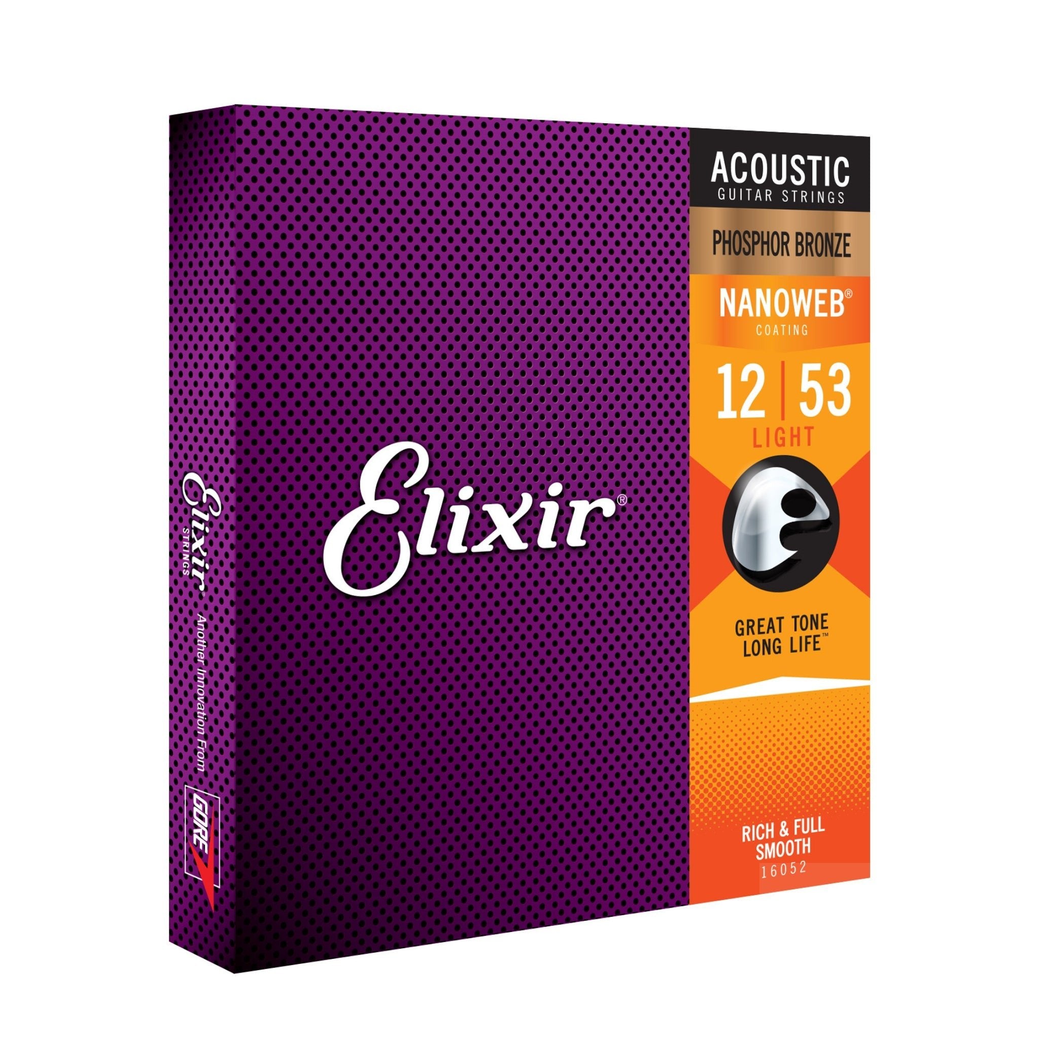 Elixir Strings 12 - 53 Nanoweb Phosphor Bronze Light Gauge Acoustic Strings - El Cajon Guitars and Music
