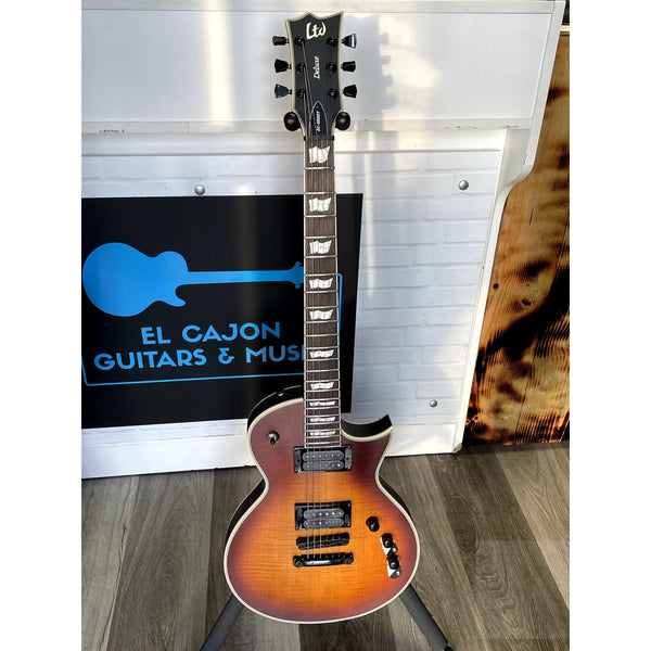 ESP LTD Deluxe EC - 1000T CTM Electric Guitar Tobacco Sunburst Satin with Case - Open Box Special - El Cajon Guitars and Music