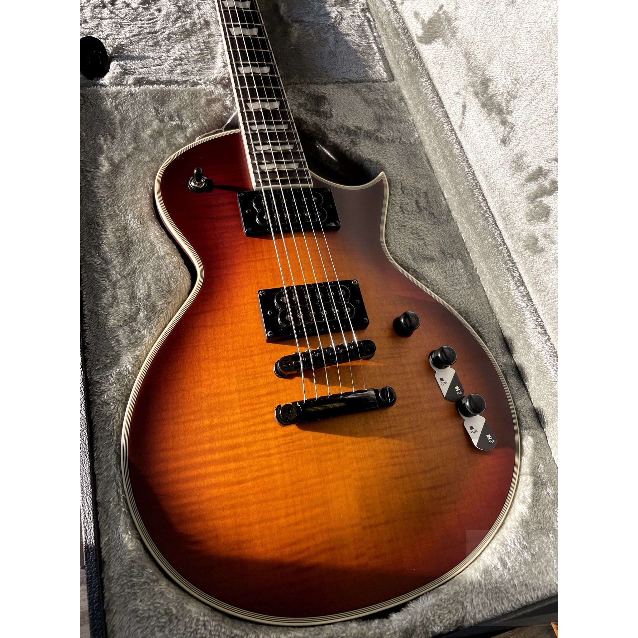 ESP LTD Deluxe EC - 1000T CTM Electric Guitar Tobacco Sunburst Satin with Case - Open Box Special - El Cajon Guitars and Music