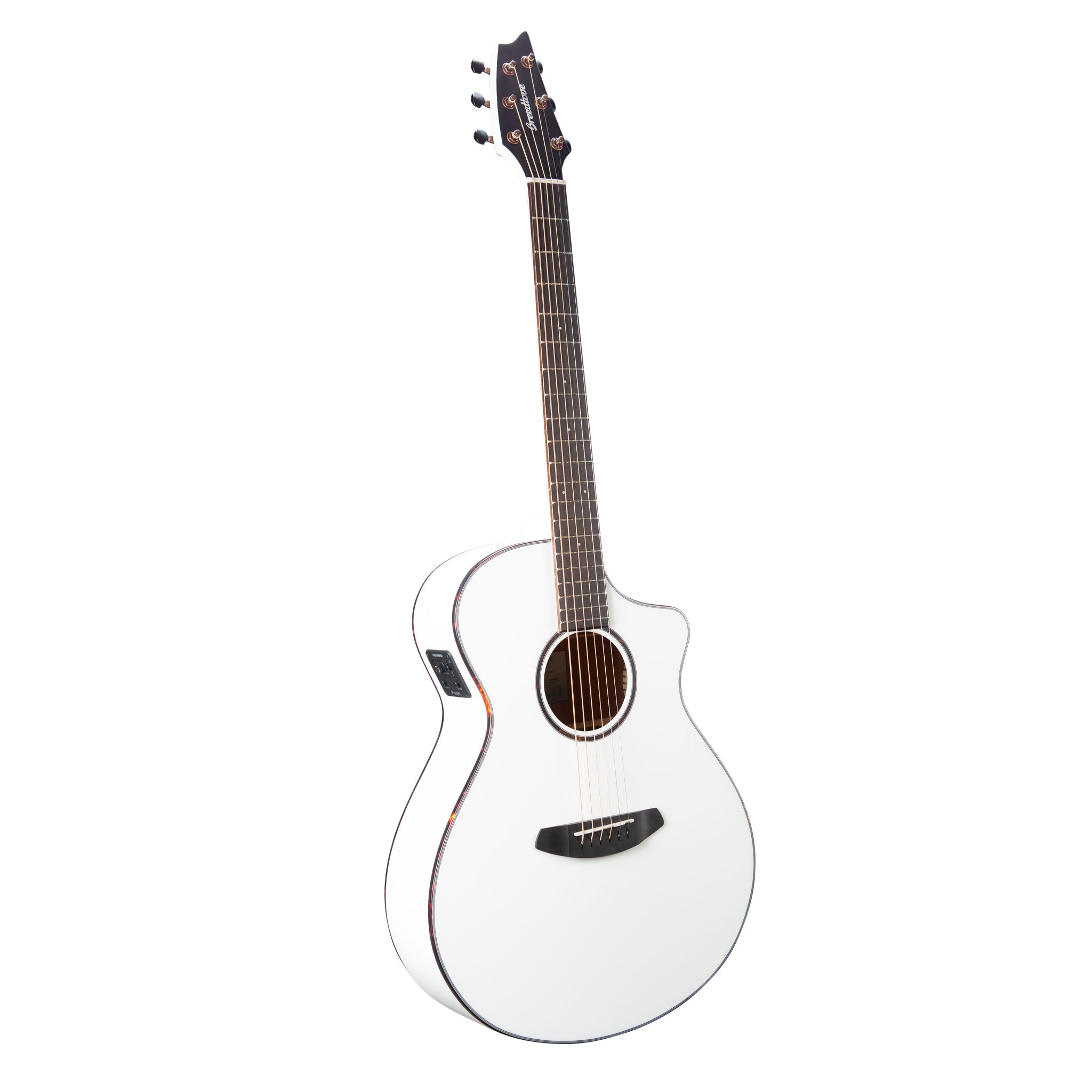 European Spruce - African Mahogany Discovery S Concert Satin White CE - El Cajon Guitars and Music