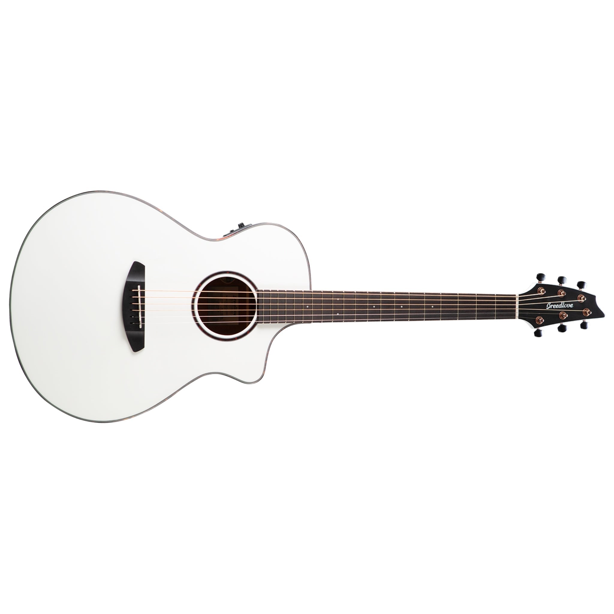 European Spruce - African Mahogany Discovery S Concert Satin White CE - El Cajon Guitars and Music