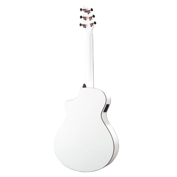 European Spruce - African Mahogany Discovery S Concert Satin White CE - El Cajon Guitars and Music
