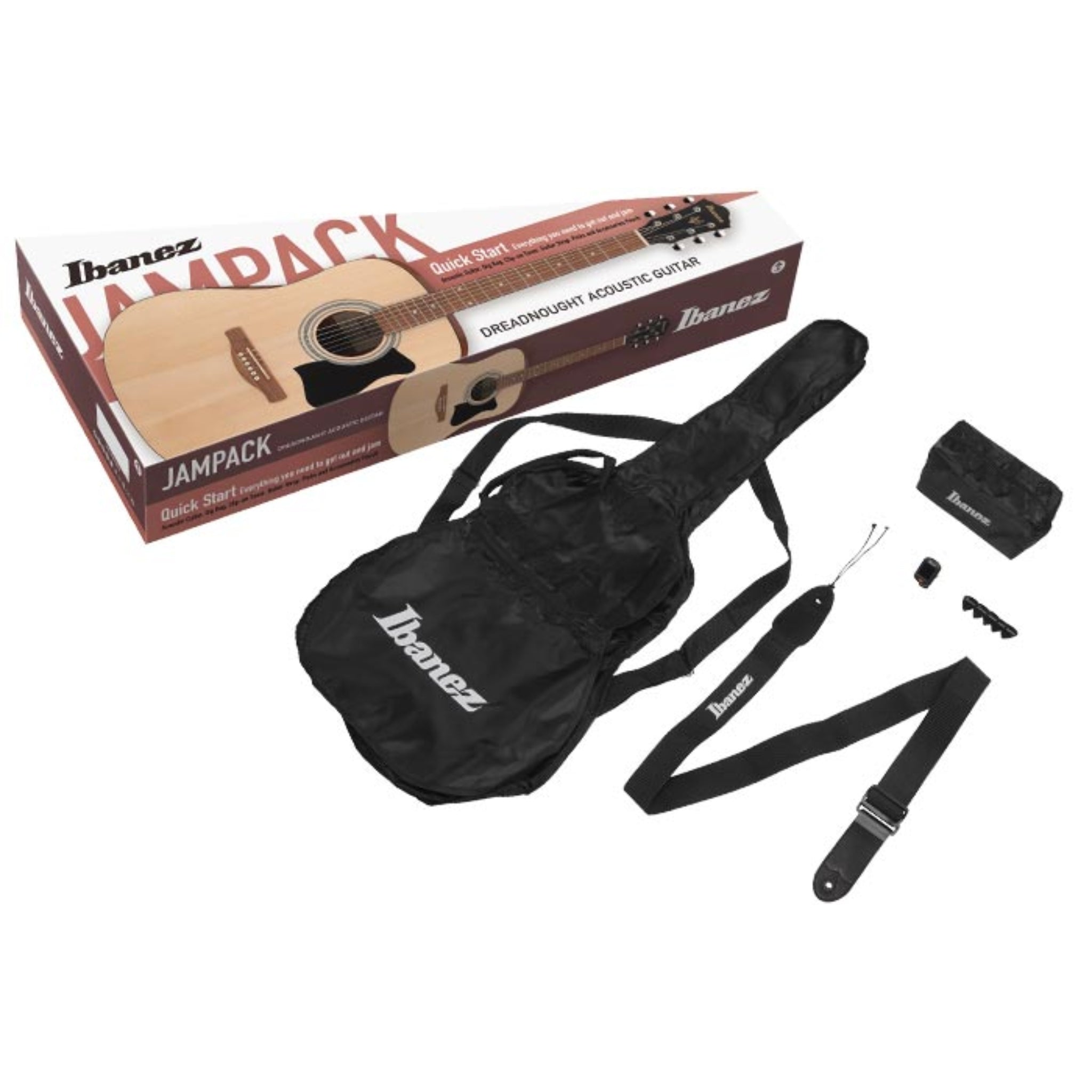 Ibanez IJV30 QUICK START 3/4 JAMPACK Acoustic Guitar Package - El Cajon Guitars and Music