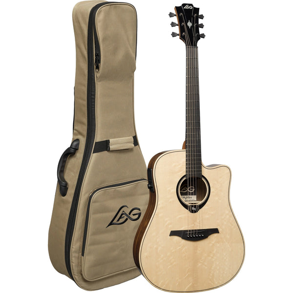 Lag Smart Guitar Hyvibe 30 Dreadnought Cutaway Gloss - El Cajon Guitars and Music