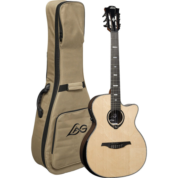 Lag Smart Guitar Hyvibe 50 Nylon Auditorium Bevel Cutaway Gloss GLH HV50 - N - ACE - El Cajon Guitars and Music