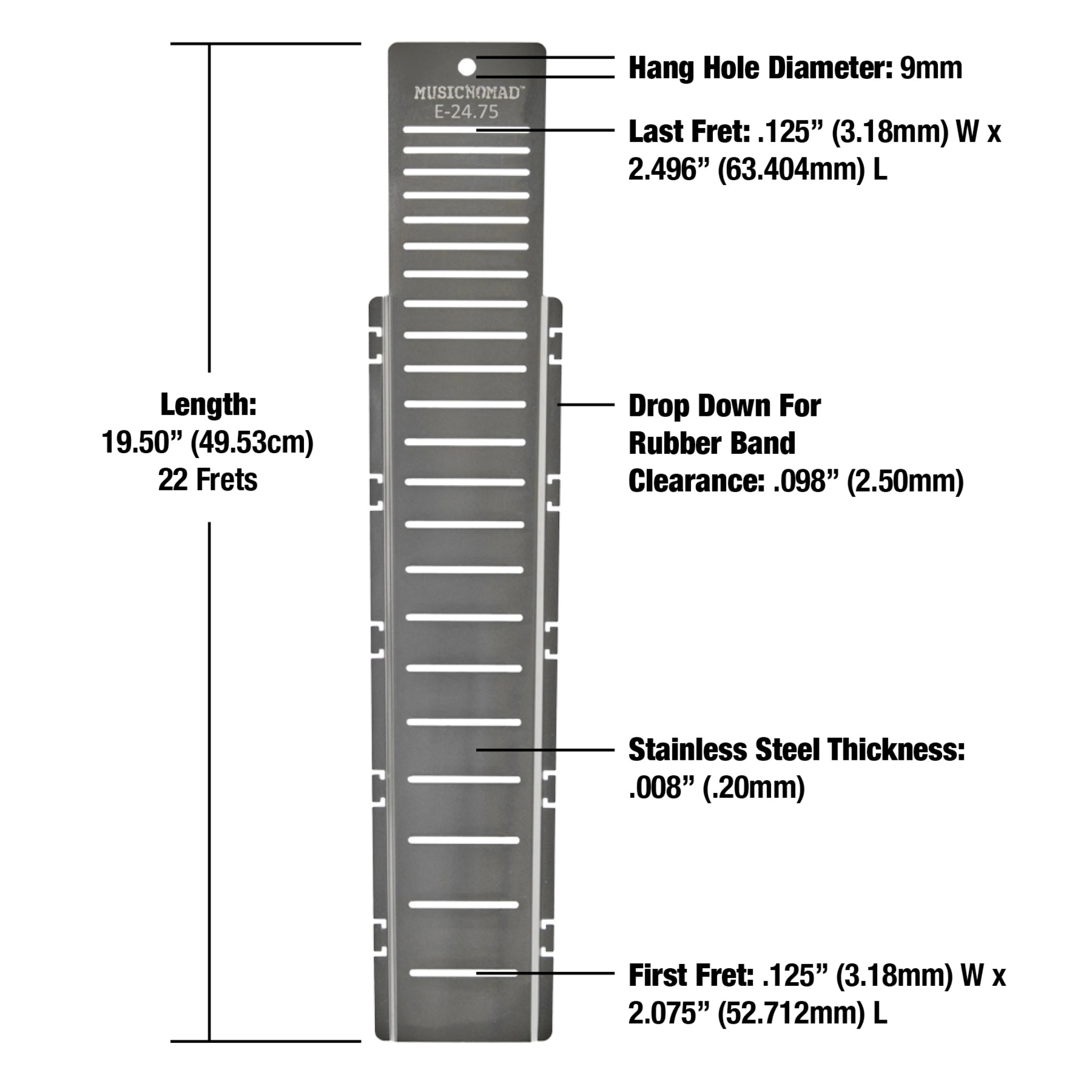 MusicNomad Fret Shield™ - Total Fretboard Protector Guard Tool for Fret Polishing on 24.75