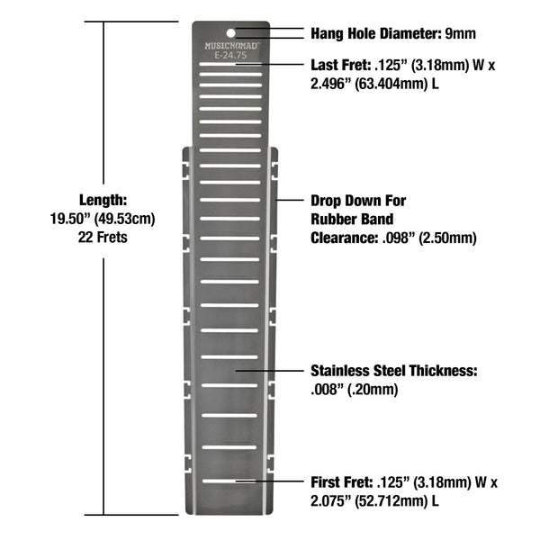MusicNomad Fret Shield™ - Total Fretboard Protector Guard Tool for Fret Polishing on 24.75" Guitar Fret Scales - not recommended for Gibson (MN804) - El Cajon Guitars and Music
