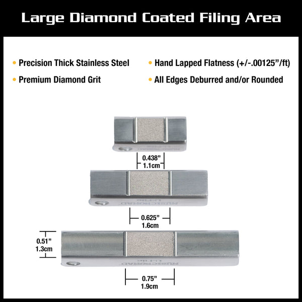 MusicNomad (NEW) Fret Leveler - Diamond U - File for Leveling Single Guitar Frets - 3 Pack (1.25”, 2”, 3”) - El Cajon Guitars and Music