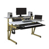 Musiea IM200 Series Tempered Glass Music Recording Studio Desk w/2 x 4U Rack
