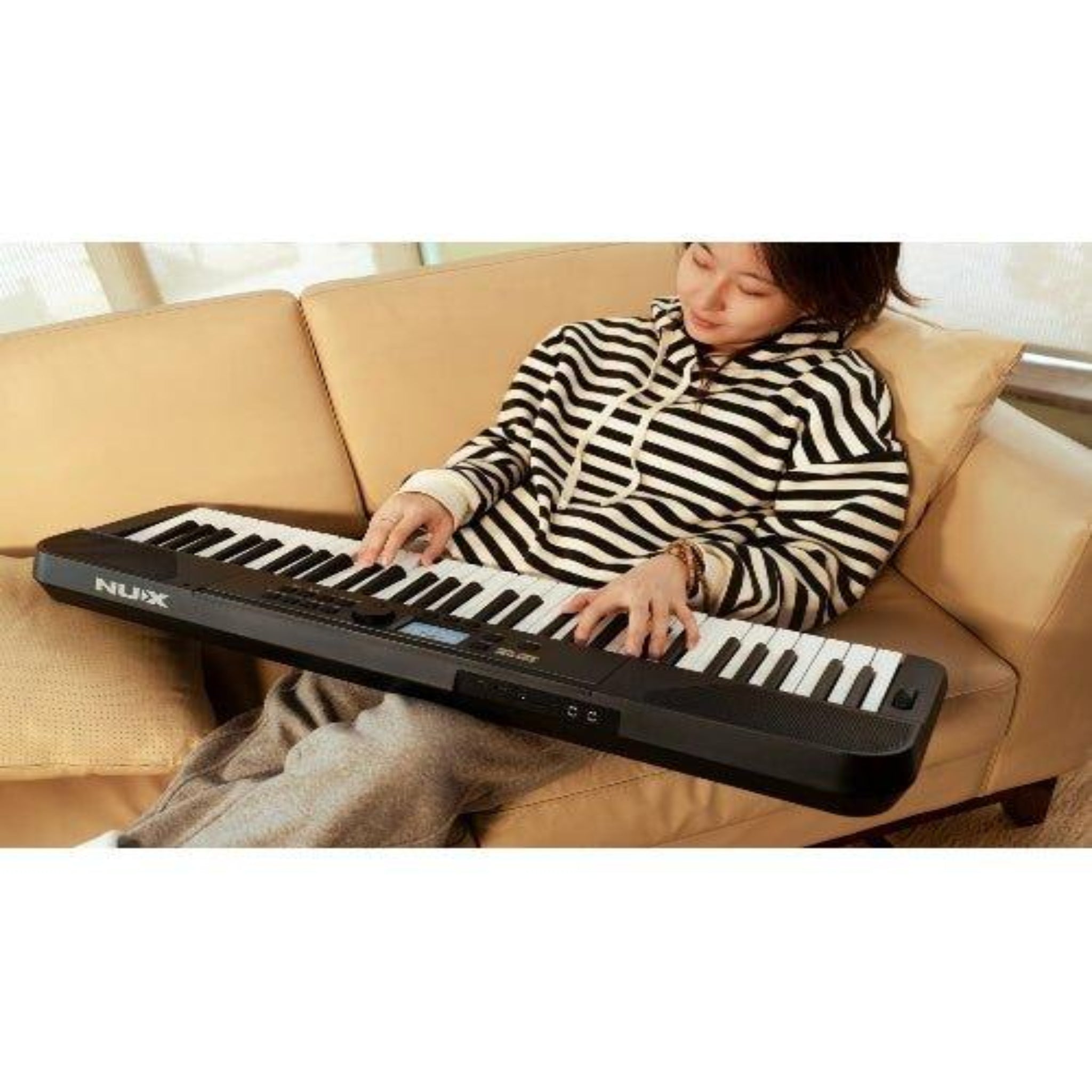 NUX NEK - 100 Digital Keyboard, 61 Keys with Touch Response,Rechargeable Battery - El Cajon Guitars and Music