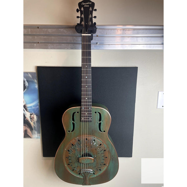 Recording King RM - 997 - VG Swamp Dog Metal Body Resonator Style - 0 Distressed Vintage Green - El Cajon Guitars and Music