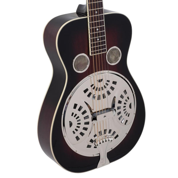 Recording King RR - 36 - VS Maxwell Series Round Neck Resonator Guitar Vintage Sunburst - El Cajon Guitars and Music
