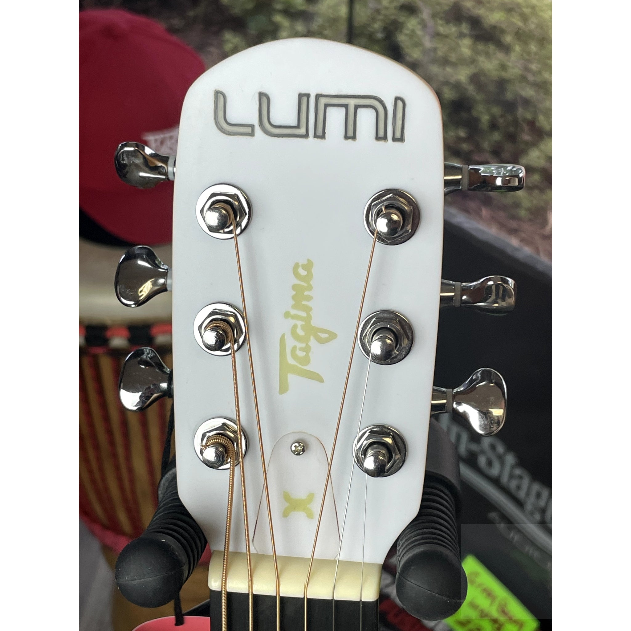 Tagima Lumi - X White Sparkle Smart Guitar - Built In effects, tuner, looper, drum machine, and practice modes - El Cajon Guitars and Music