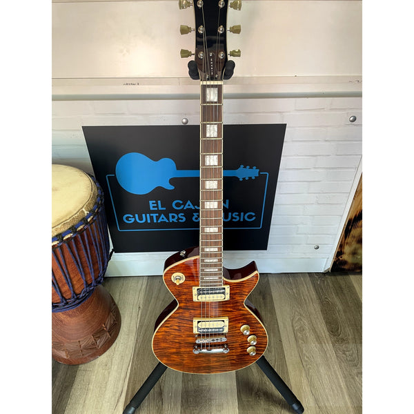 Tagima Mirach Flamed Transparent Amber with Real Rosewood Fretboard Hardshell Case Included - El Cajon Guitars and Music