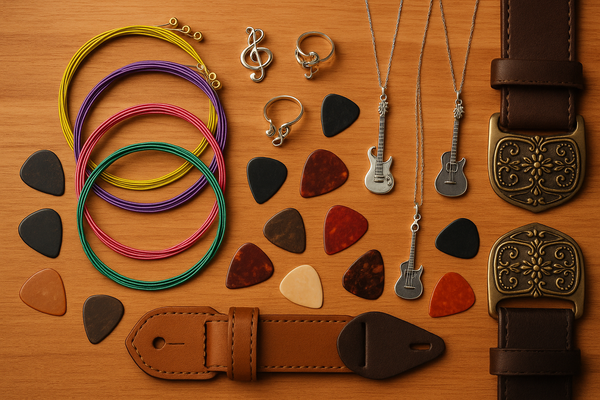 Strings, Jewelry, Picks, Straps +