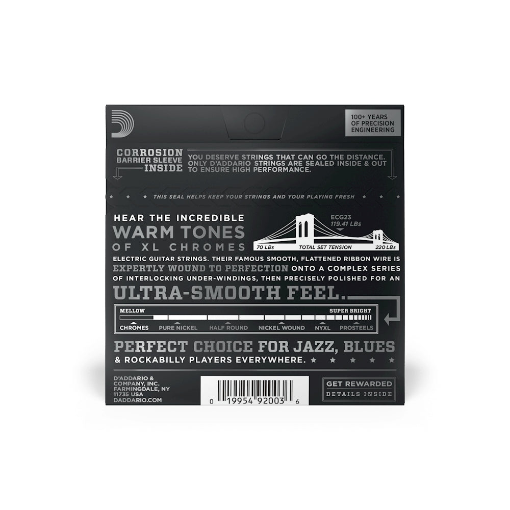 D'Addario Guitar Strings 10-48 Extra Light, XL Chromes Electric Guitar Strings 3-Pack ECG23