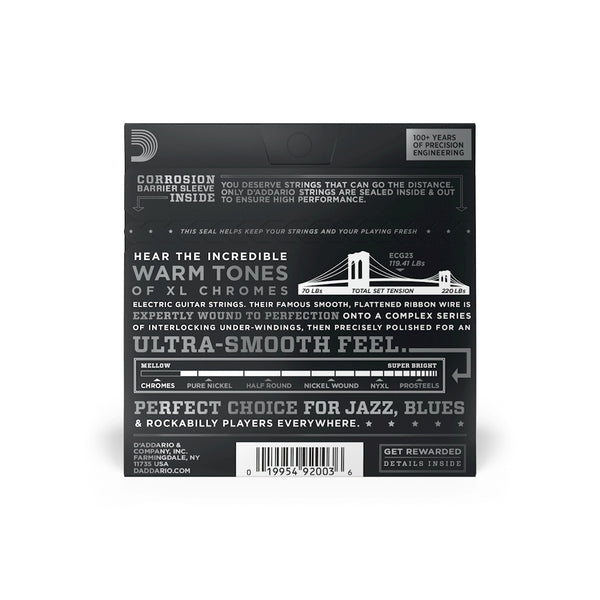 D'Addario Guitar Strings 10-48 Extra Light, XL Chromes Electric Guitar Strings 3-Pack ECG23