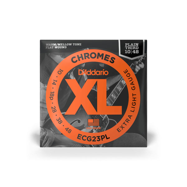 D'Addario Guitar Strings 10-48 Extra Light, Plain Third, XL Chromes Electric Guitar Strings