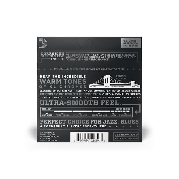 D'Addario Guitar Strings 10-48 Extra Light, Plain Third, XL Chromes Electric Guitar Strings