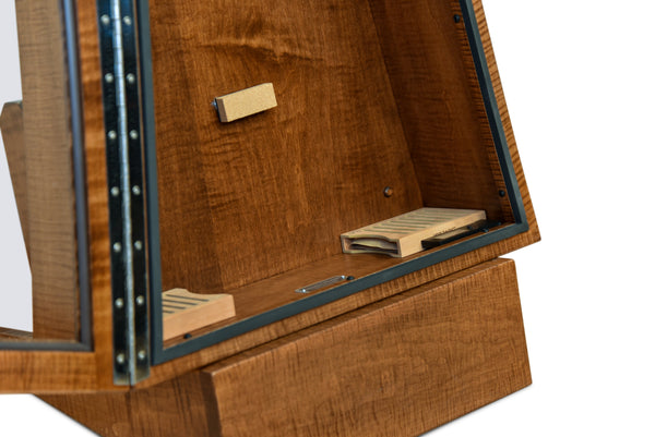 ClimaStand Triangle Humidor with Base - Flamed Maple with Boston Stain