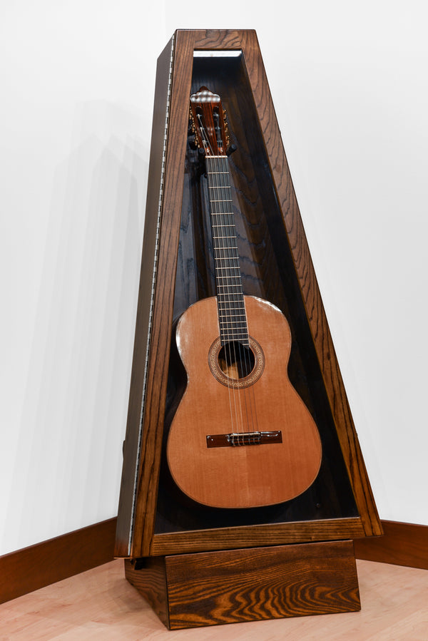 ClimaStand Triangle Humidor with Base - Northern White Ash with Rich Tobacco Stain