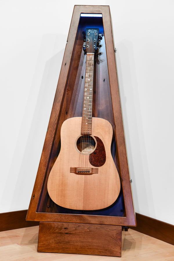 ClimaStand Triangle Humidor with Base - 300 Year Old Reclaimed Wood with Boston Stain